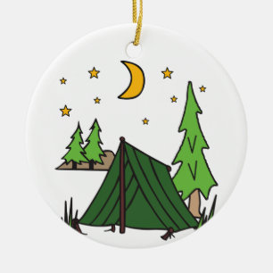 Camping i Tält Julgransprydnad Keramik