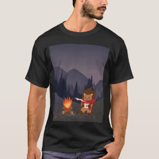 Camping Igelkott vid lägereld Djur Campingfamilj T Shirt