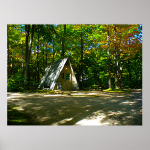 Camping in an A-Ram Cabin Poster