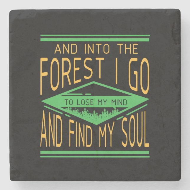 Camping - in i Forest I Go Funny Camping Stenunderlägg (Framsidan)