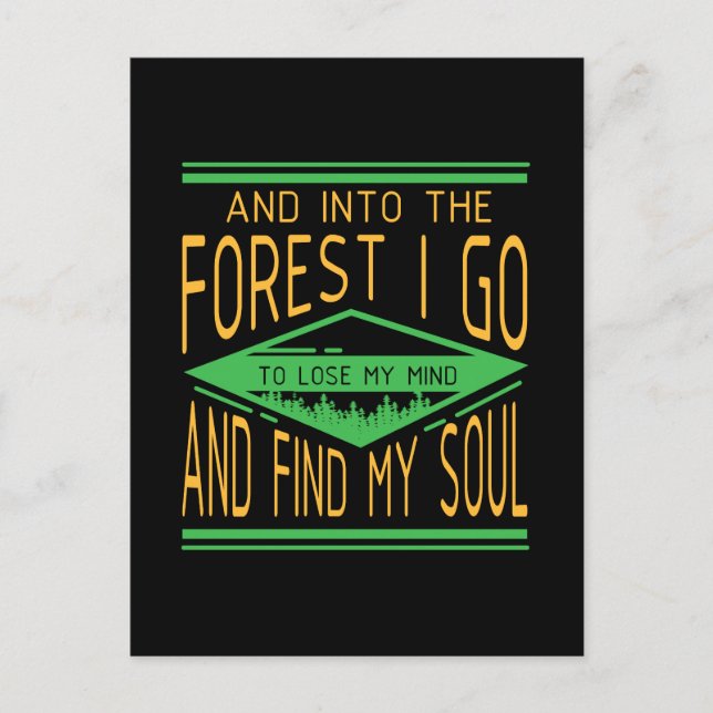 Camping - in i Forest I Go Funny Camping Vykort (Framsida)