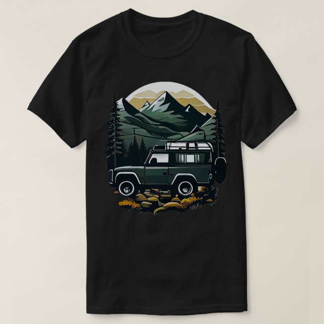 Camping in Land Rover 2 T Shirt (Design framsida)