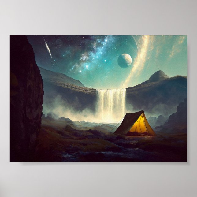 Camping in Space Poster (Framsidan)