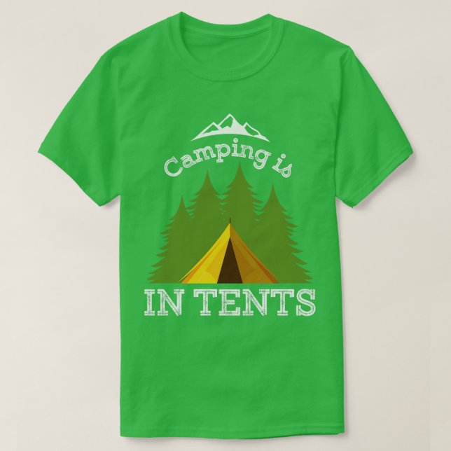Camping in Tält 2 T Shirt (Design framsida)