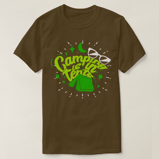 Camping in Tält 4 T Shirt (Design framsida)