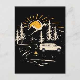 Camping in the Mountains Van Life Vykort
