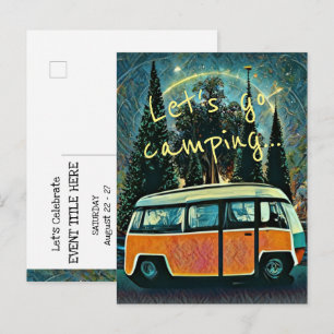 Camping Inbjudan Postkort