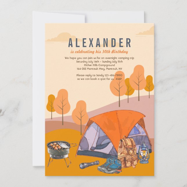 Camping Inbjudningar (Framsida)