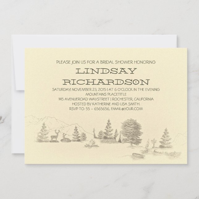 Camping inbjudningskort för möhippan (Framsida)