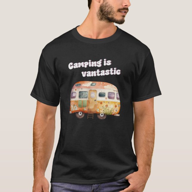 Camping is fantastic camper van camping t shirt (Framsida)