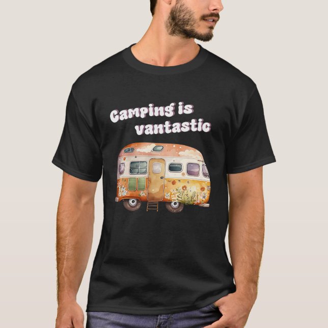 Camping is fantastic camper van camping t shirt (Framsida)