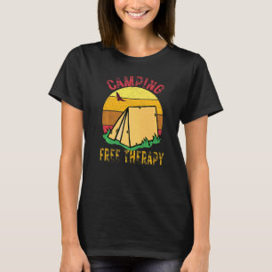 Camping is Free Therapy Wilderness Forest Sunset T Shirt