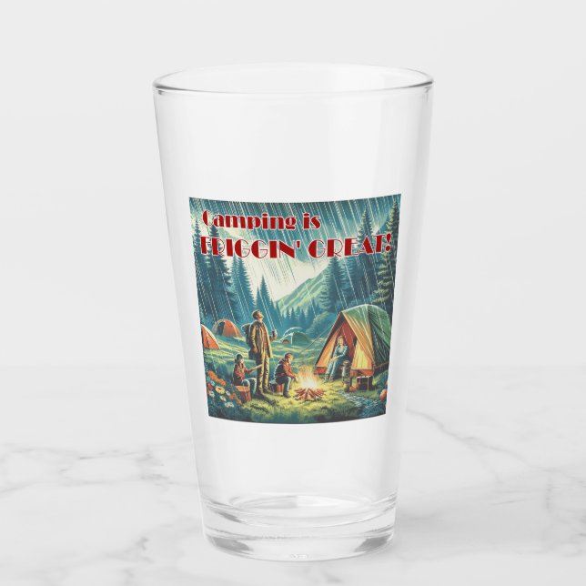 Camping is friggin Underbar Funny Rain Glaskopp (Framsida)