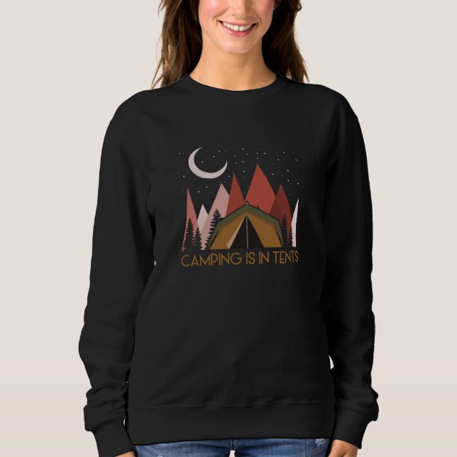 Camping is in Tält Funny Camping T Shirt (Framsida)