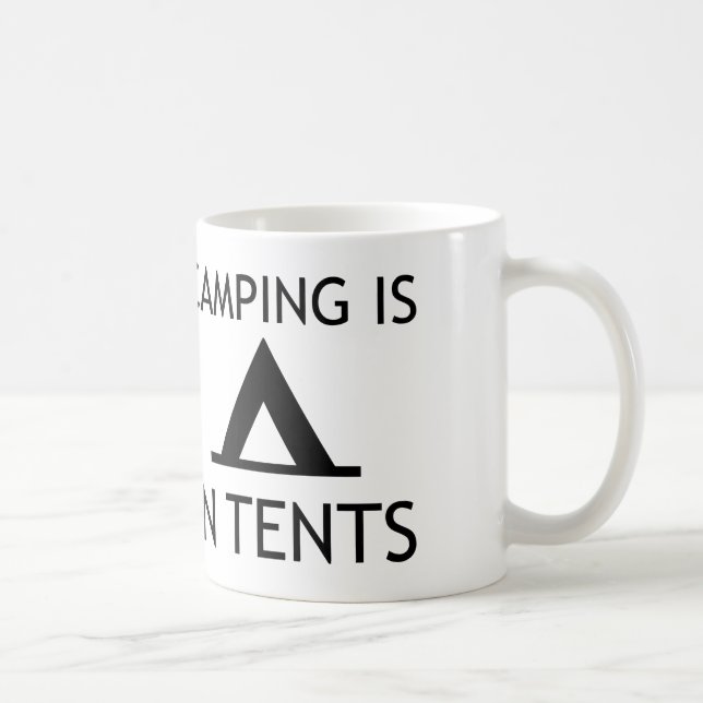 Camping is in Tält Funny Pun Kaffemugg (Höger)