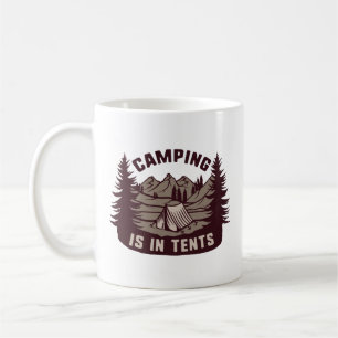 Camping is in Tält Kaffemugg
