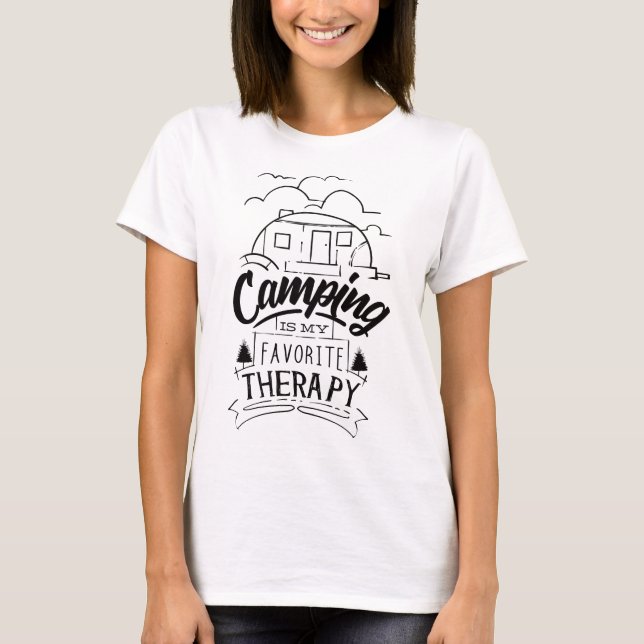 camping is my favorite therapy t shirt (Framsida)