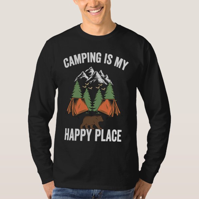 Camping is my Happy Place T Shirt (Framsida)