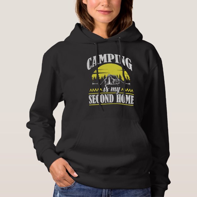 Camping Is My Second Home Camp Travel Hiking Campe T Shirt (Framsida)