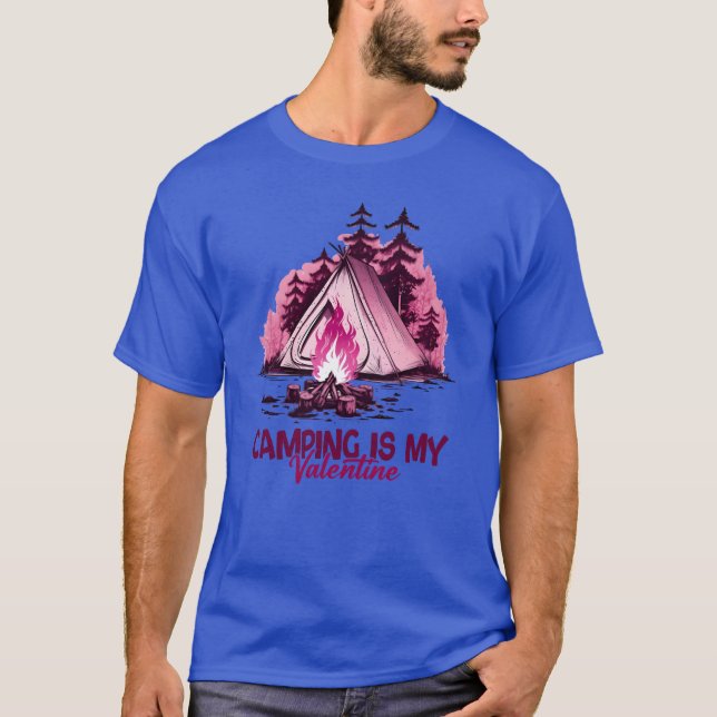 Camping Is My Valentineshirt girl T Shirt (Framsida)