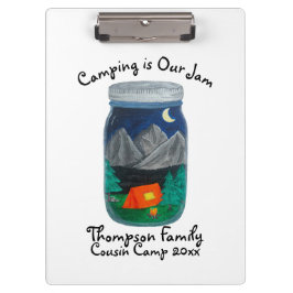 Camping is Our Jam Tent and Mountains in Jar