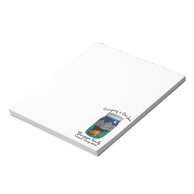 Camping is Our Jam Tent and Mountains in Jar Anteckningsblock (Roterad)