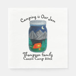 Camping is Our Jam Tent and Mountains in Jar Pappersservett