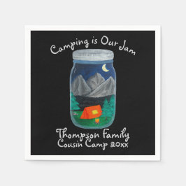 Camping is Our Jam Tent and Mountains in Jar Pappersservett