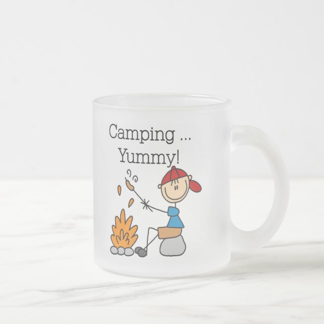 Camping is Yummy T-shirts och presenter Frostad Glasmugg (Höger)