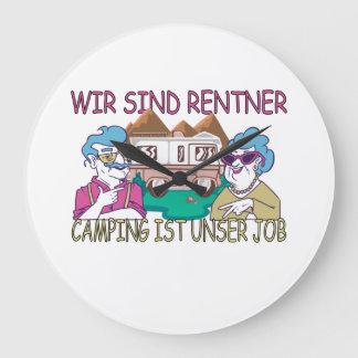 Camping ist ein toller Rentner-jobb Stor Klocka