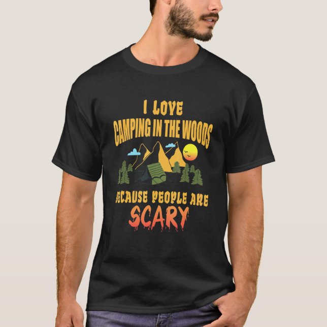 Camping Jag älskar camping i skogen människor är s T Shirt (Framsida)