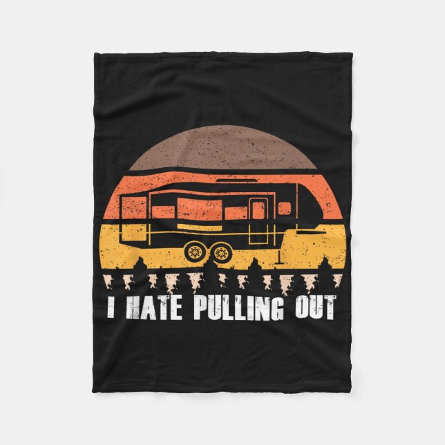 Camping jag hatar att plocka ut Retro vandring Rol Fleecefilt (Framsidan)