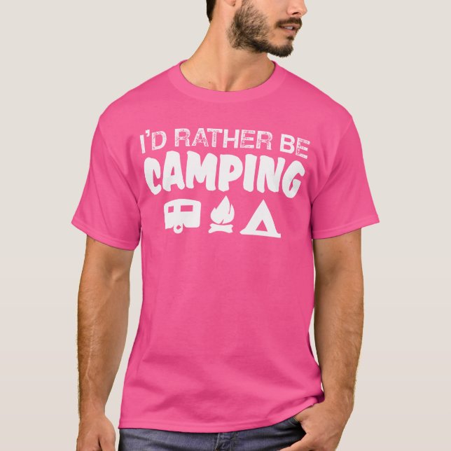 Camping jag hellre vara Camping vintage T Shirt (Framsida)