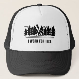 Camping, jag jobbar för det här keps