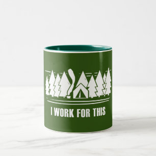 Camping, jag jobbar för det här Två-Tonad mugg
