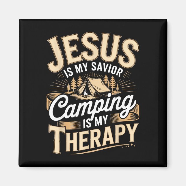 Camping Jesus kristen tro religiös  Magnet (Framsidan)