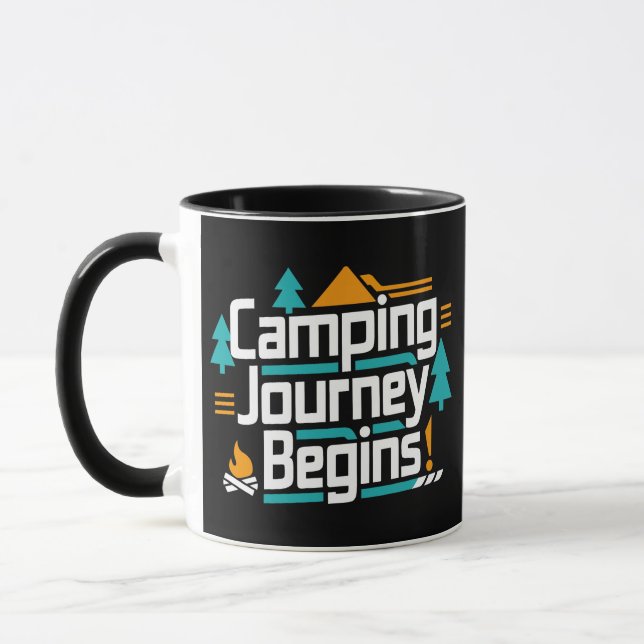Camping Journey Begins, Äventyr Await Mugg (Vänster)