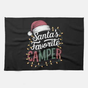 Camping jul Santas favoritcamperpresent Kökshandduk