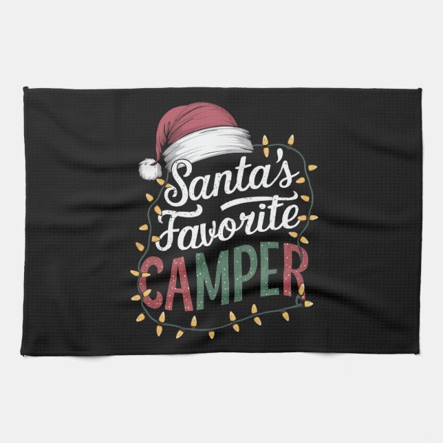 Camping jul Santas favoritcamperpresent Kökshandduk (Horisontell)