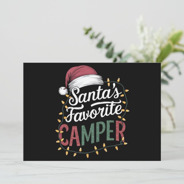 Camping jul Santa's favoritcampingpresent Julkort (Stående Fram)