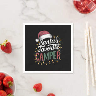 Camping jul Santa's favoritcampingtält present Pappersservett
