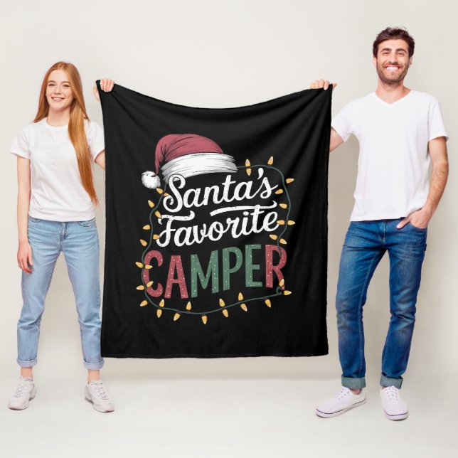 Camping jul Tomtes favoritcamperpresent Fleecefilt (På plats)