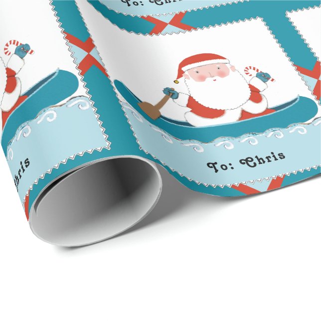Camping Kanot Julpresent Presentpapper (Rullad Hörn)