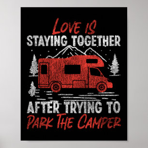 Camping Kärlek stannar tillsammans efter att ha fö Poster