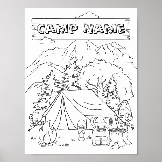 Camping Konst Camping Galleri Konst Camping Trä Vä Poster (Framsidan)