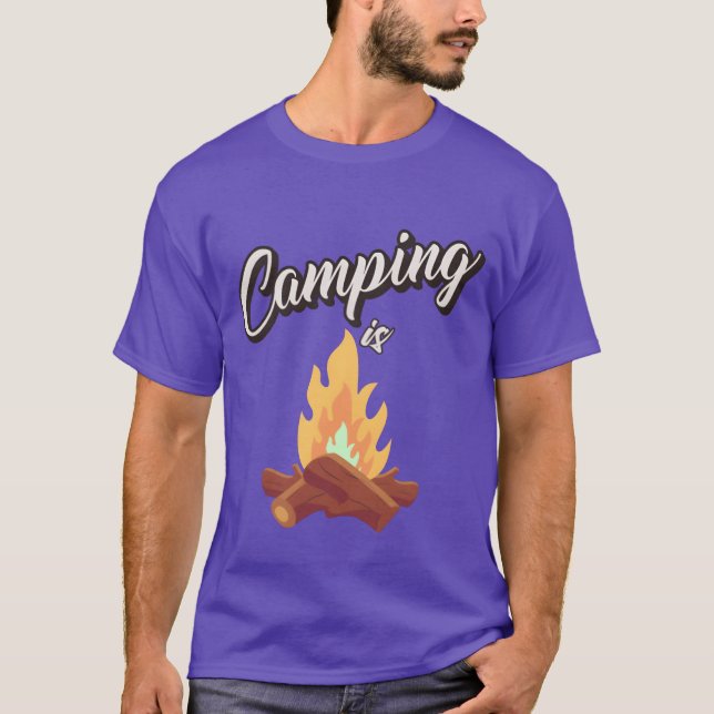 Camping lägereld pojke t shirt (Framsida)