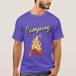 Camping lagerfeuer boy t shirt