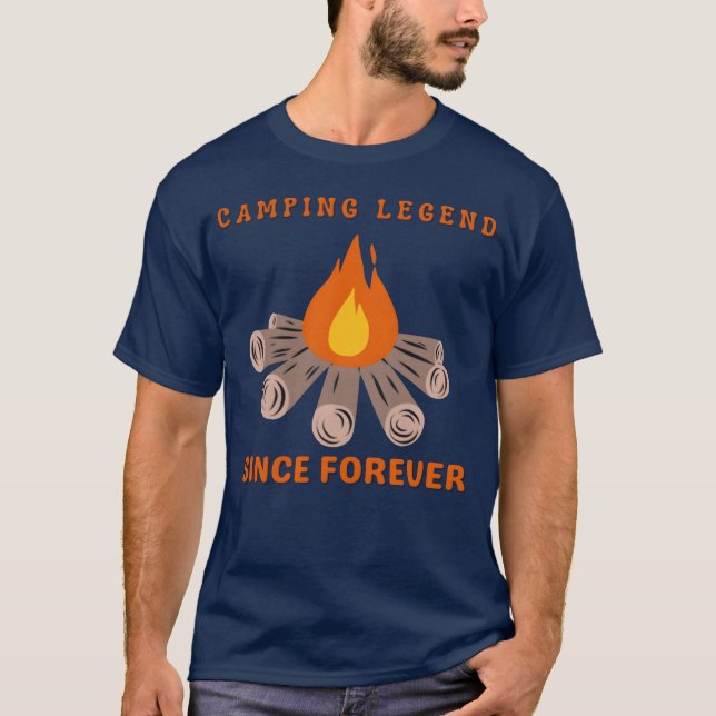 camping legend sedan evigt t-shirt retro (Framsida)