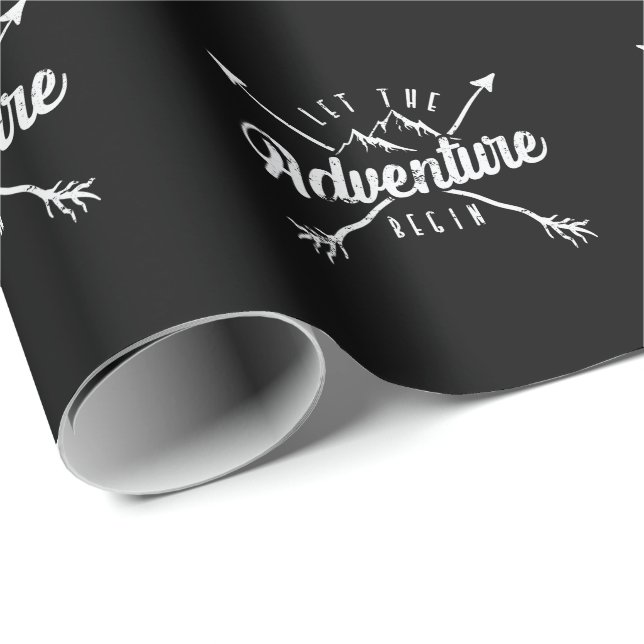 Camping "Let The Adventure Begin" Presentpapper (Rullad Hörn)