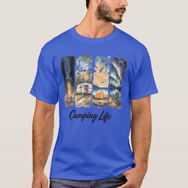 Camping Life Äventyrsflicka T Shirt (Framsida)